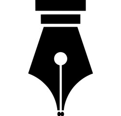 ink pen needle black silhouette on white background