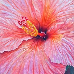 Stunning hibiscus blossom shining in natural sunlight high resolution picture