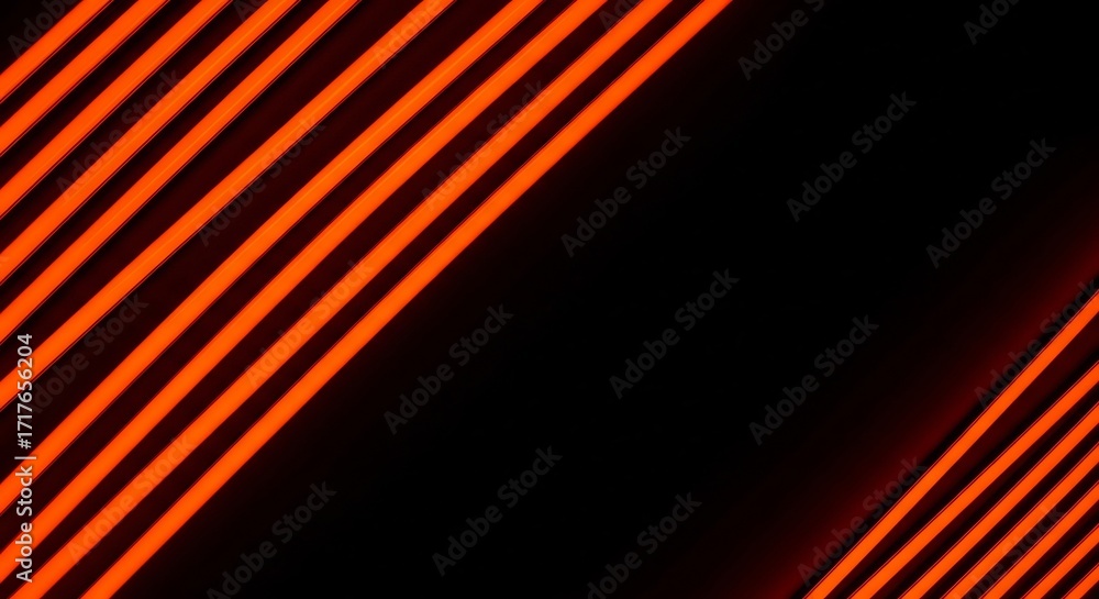 Poster abstract background with diagonal orange stripes on a black backdrop, creating a dynamic pattern