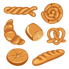Hand drawn bread and pastry illustrations.