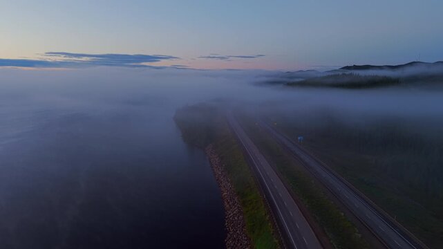 fog over the lake