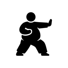 Overweight Person Karate Icon