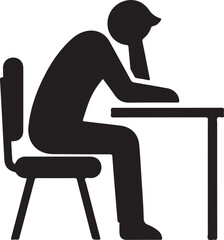 Fototapeta premium Man Sitting Tired Resting Head on Hand