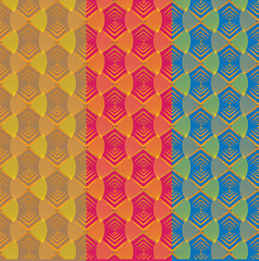 Geometric Seamless Pattern Design in Colorful Abstract Style
