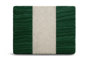 Textured Nigerian flag design, made from slate, isolated on a transparent background