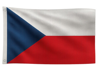 Obraz premium Waving Czech Republic flag isolated on transparent background, national symbol