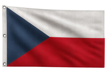 Obraz premium Waving flag of the Czech Republic isolated on transparent background, patriotic symbol