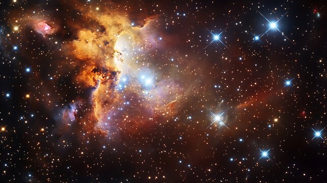 Abstract cosmic background with fiery nebula design high resolution picture - Powered by Adobe