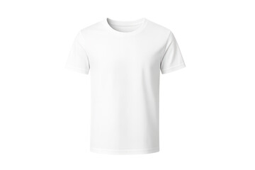 Naklejka premium Plain white t-shirt mockup, isolated on transparent background, customizable