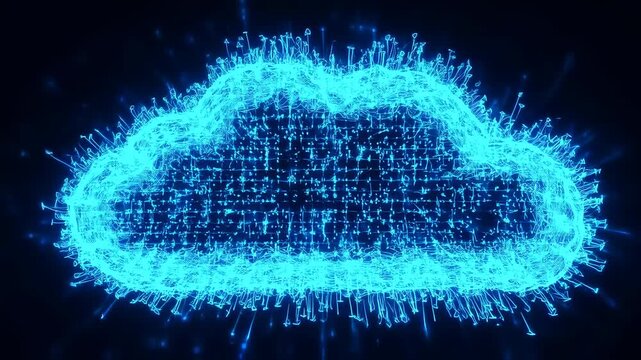 Glowing cyan cloud abstract graphic