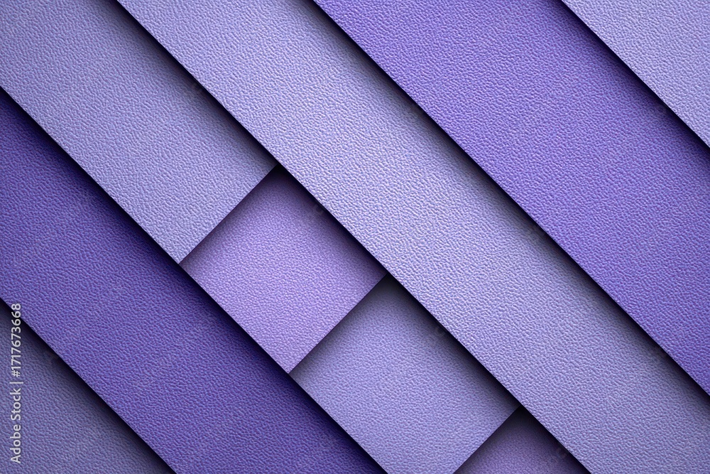 Poster abstract textured background with diagonal layers of different shades of purple, creating a modern a