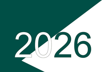 green and white background and new year represented, 2026