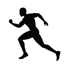Fototapeta premium Speed Runner, Athletic Motion, Sprinting Male, Fitness Silhouette, Dynamic Runner