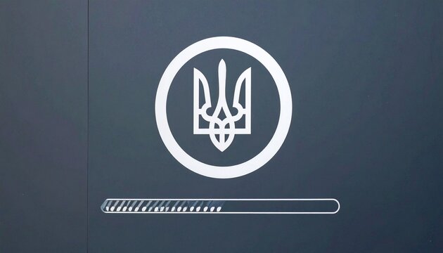 Ukrainian trident emblem with progress bar