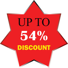 Percent Discount Base Red Badge – Promotional Sale Label, Special Offer Sticker Design, Retail Shopping Price Cut Tag, Marketing Campaign Discount Icon for E-commerce and Advertising