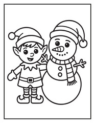 Christmas Coloring Book for Kids and Adults – Fun and Simple Holiday Coloring Pages with Cute Elves, Gifts, Trees, and Festive Designs, Elf Bold & Easy