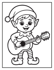 Christmas Coloring Book for Kids and Adults – Fun and Simple Holiday Coloring Pages with Cute Elves, Gifts, Trees, and Festive Designs, Elf Bold & Easy