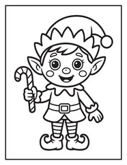 Christmas Coloring Book for Kids and Adults – Fun and Simple Holiday Coloring Pages with Cute Elves, Gifts, Trees, and Festive Designs, Elf Bold & Easy