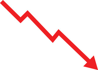 Red Downward Trend Arrow Icon