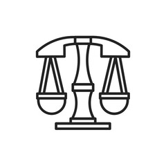 Scales of justice icon with outline. Scales of justice symbol. Illustration icon.