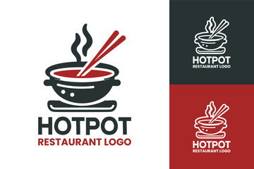 Hotpot Restaurant Logo Minimal Spicy Soup Badge