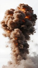 Massive explosion with thick smoke and fire rising into the sky