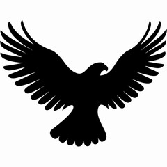 Flying Eagle Black Silhouette Vector Design