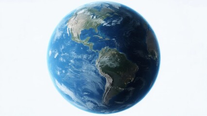 Obraz premium Earth viewed from space, showcasing continents and oceans with cloud cover