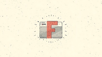 Minimalist illustration of letter f design high resolution picture