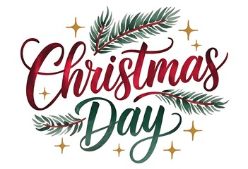 Christmas Day watercolor-style typography illustration