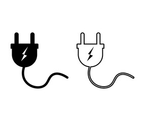 power plug icon. electric plus glyph