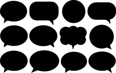 speech bubbles silhouette set