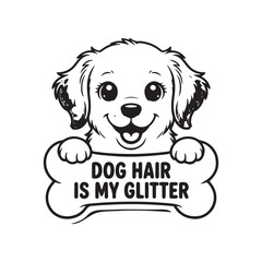 A happy cartoon dog with a bone is a cute and funny animal illustration