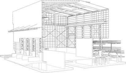3D illustration of building structure