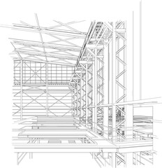 Fototapeta premium 3D illustration of building structure