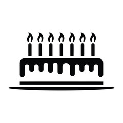 Birthday Cake with Candles Vector Illustration Celebration Festive Occasion