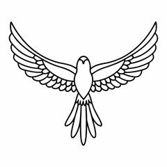 Flying Parrot Line Art Vector Design Elegant Bird Silhouette for Digital & Print Use