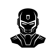 Robot in modern shape symbol logo design.