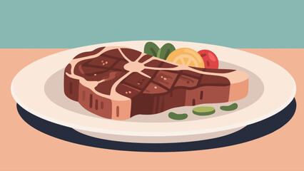Grilled steak delicacies, hand-drawn vector illustrations