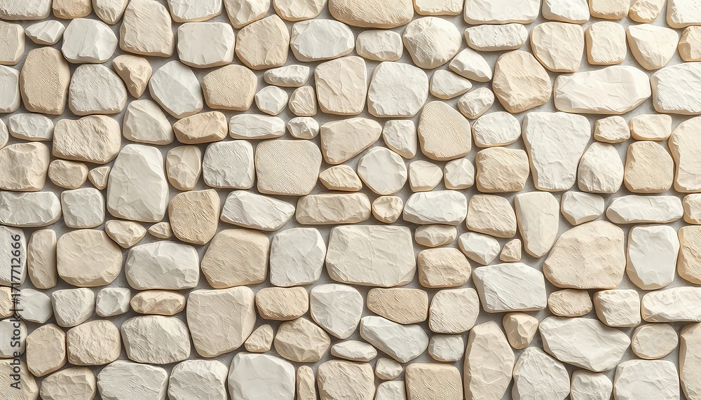 Aufkleber natural stone wall cladding with irregular shapes and cream and beige tones offering a rustic and te