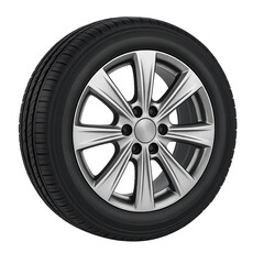 Obraz premium Transparent Car Wheel with Alloy Rim and Tire Tread