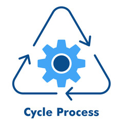 Cycle Process Two Color Glyph Icon Vector Illustration
