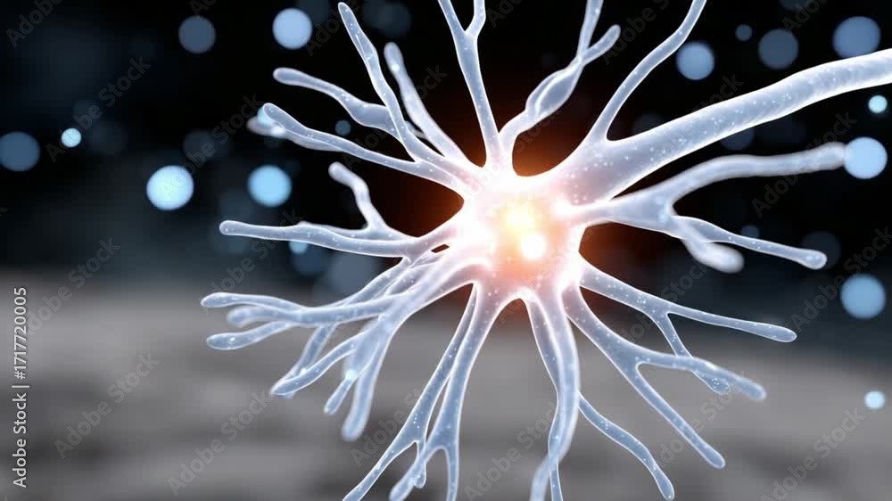 Aufkleber neurons: an exquisite rendering of a neuron, the fundamental unit of the brain, showcasing its intri