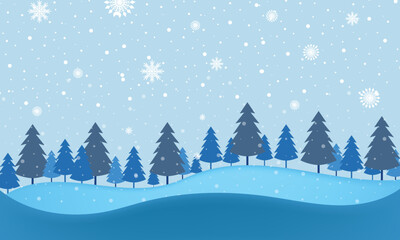 Fototapeta premium Winter snowing landscape background