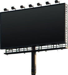 Obraz premium Large Black Billboard on a White Background with Multiple Spotlights advertisement advertising