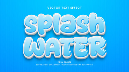 Editable text effect spalsh water 3d style premium vector