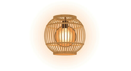 Fototapeta premium Elegant wicker pendant lamp design, radiating warm glow and inviting ambiance