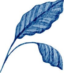 watercolor winter leaf illustration