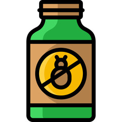 insecticide icon illustration design with filled outline