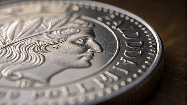 Palladium coin macro detail profile relief shine elegant metal currency closeup design mint craft coin metal palladium currency mint profile relief